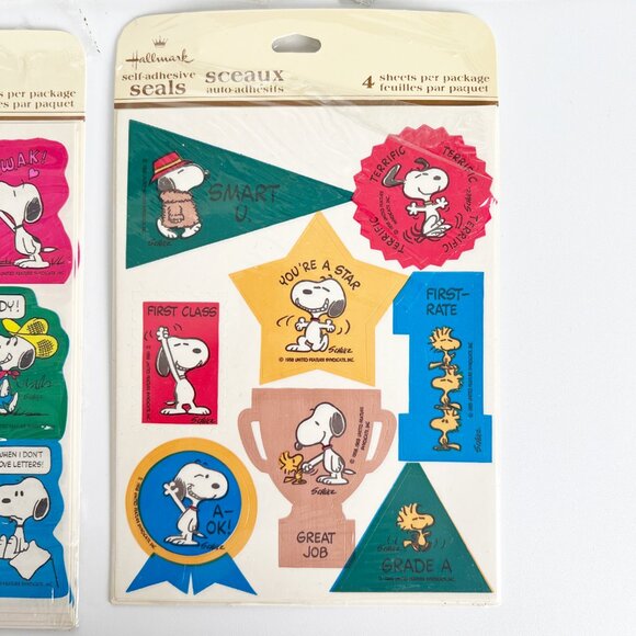 Vintage Snoopy Peanuts Hallmark Sticker Sheets Holiday Woodstock Charlie Brown - Picture 7 of 8